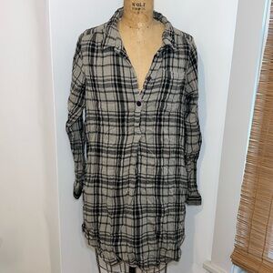 Sundry Flannel Shirt Dress